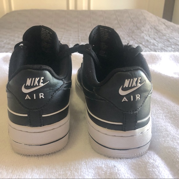 Kids Nike Air Force 1 double air low black - size 4.5y - Picture 3 of 6
